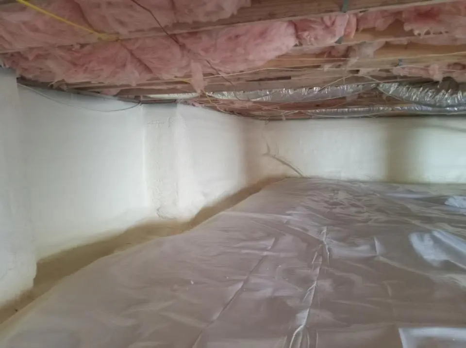 Crawl space encapsulation with closed-cell spray foam for Spray Foam Roofing in West Lealman